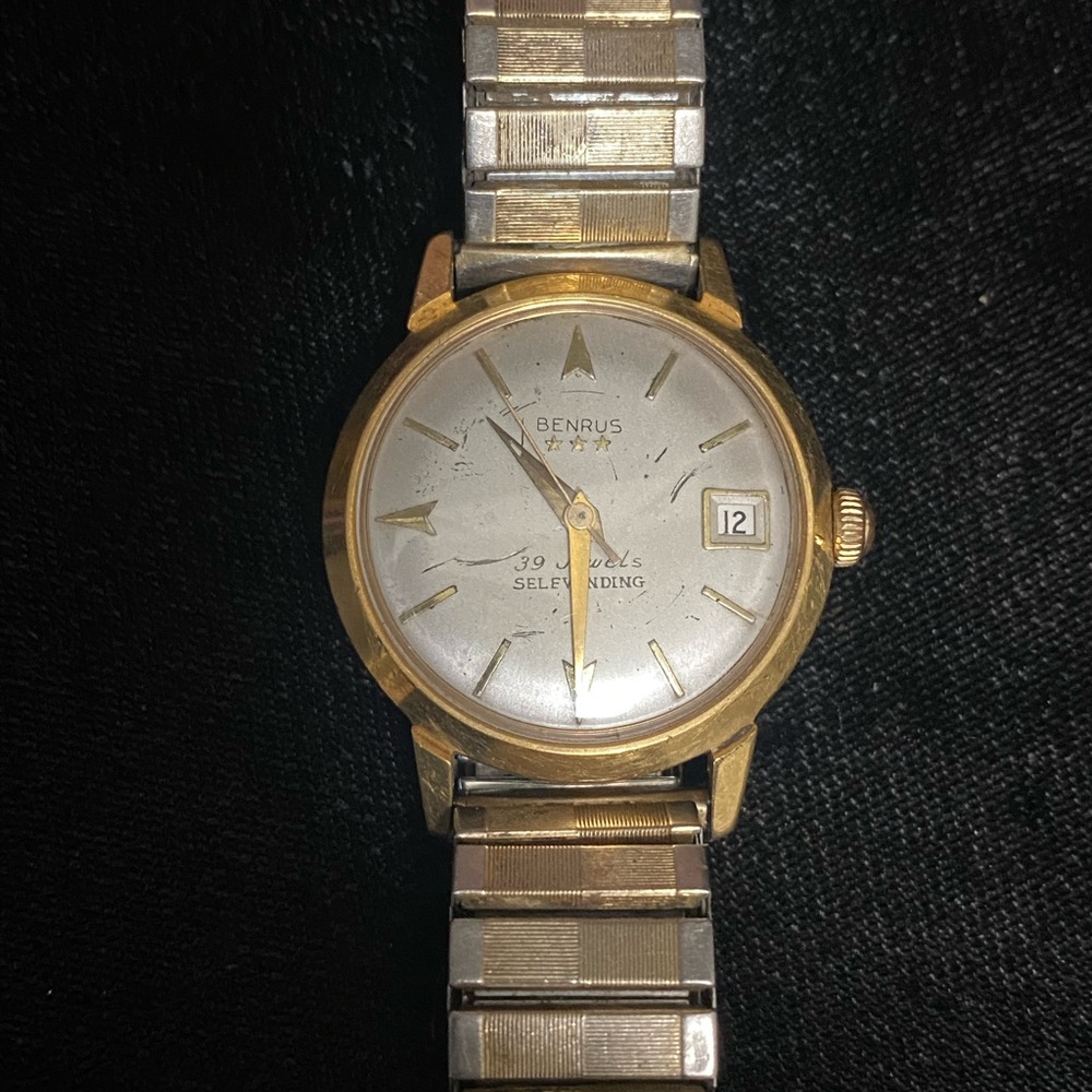 Benrus Vintage 18kt Gold Filled Swiss Made 39 Jewels Self Winding 1960’s Watch